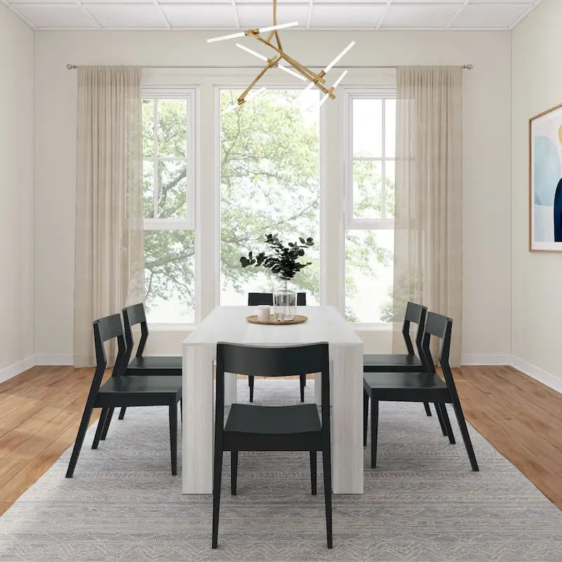Plank and Beam 72 Modern Solid Wood Table and Chairs Dining Set