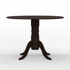 42 Wood Pedestal Base Double Drop Leaf Dining Table