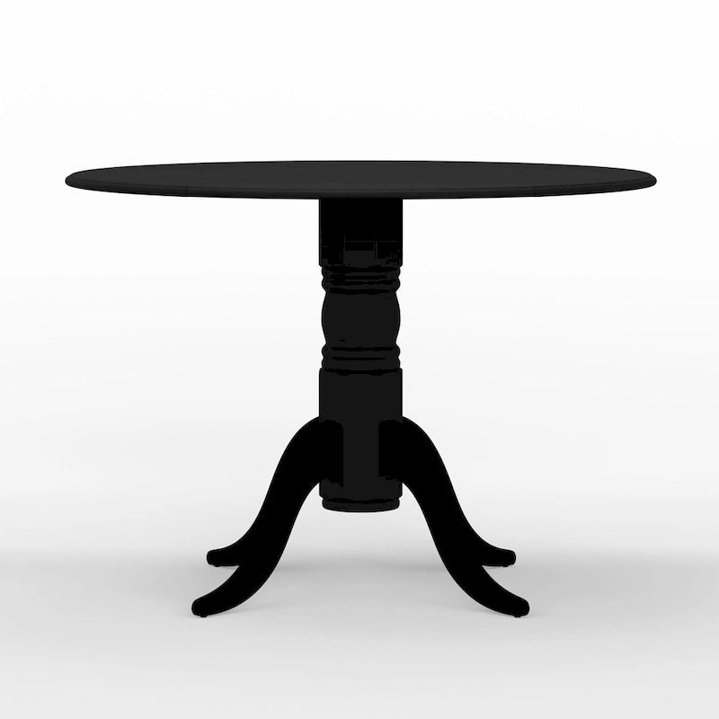 42 Wood Pedestal Base Double Drop Leaf Dining Table
