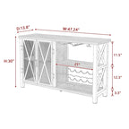 Myhozm Buffet Bar Cabinet with Wine Rack, Modern Buffet/Sideboard Wine Bar Dining Server, Grey/Brown