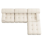 Modern Velvet Upholstered Large Modular Sectional Sofa