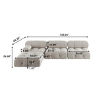 Modern Velvet Upholstered Large Modular Sectional Sofa