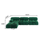 Modern Velvet Upholstered Large Modular Sectional Sofa