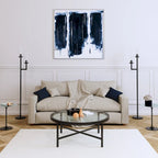 Xivil Contemporary Round Glass Top Steel Coffee Table