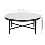 Xivil Contemporary Round Glass Top Steel Coffee Table