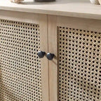 Art Leon Woven Rattan Wicker Accent Cabinet