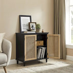 Art Leon Woven Rattan Wicker Accent Cabinet