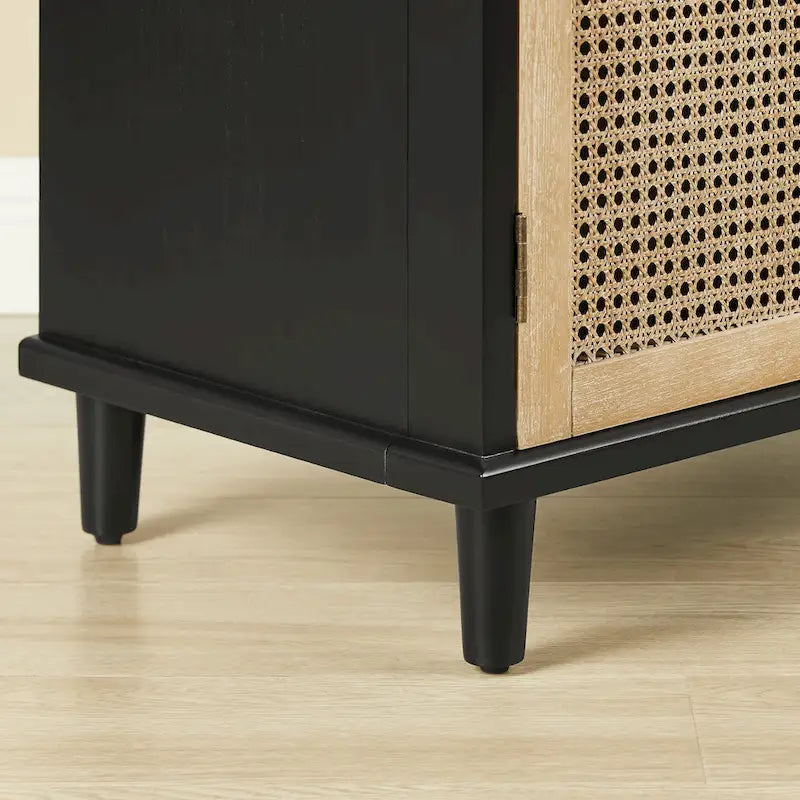 Art Leon Woven Rattan Wicker Accent Cabinet