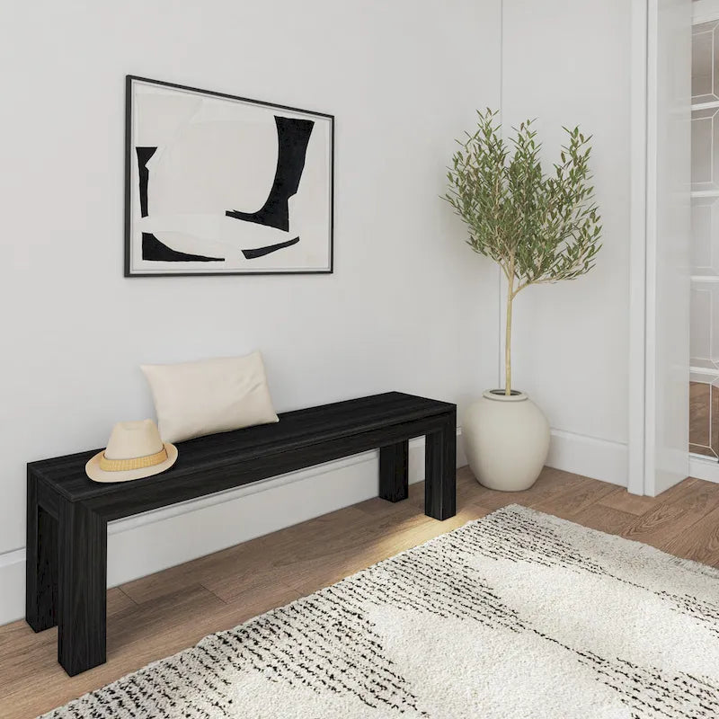 Plank and Beam Solid Wood Modern Dining Bench - 61