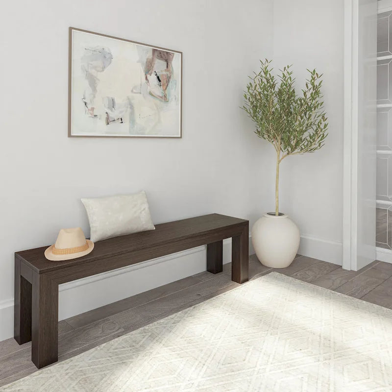 Plank and Beam Solid Wood Modern Dining Bench - 61