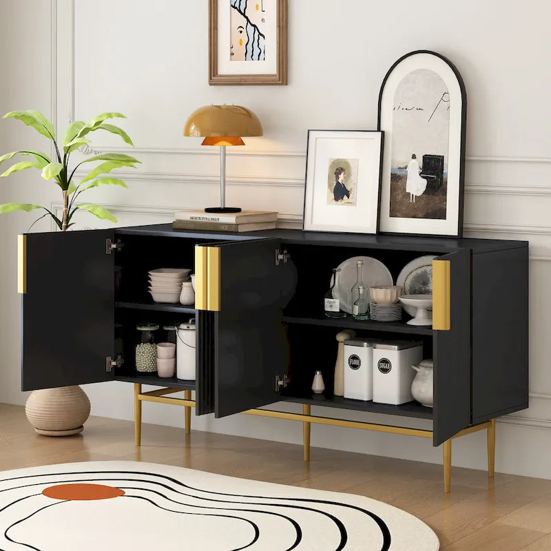 Modern 4-door Sideboard Buffet Cabinet for Dining Room, Living Room, Bedroom, Hallway