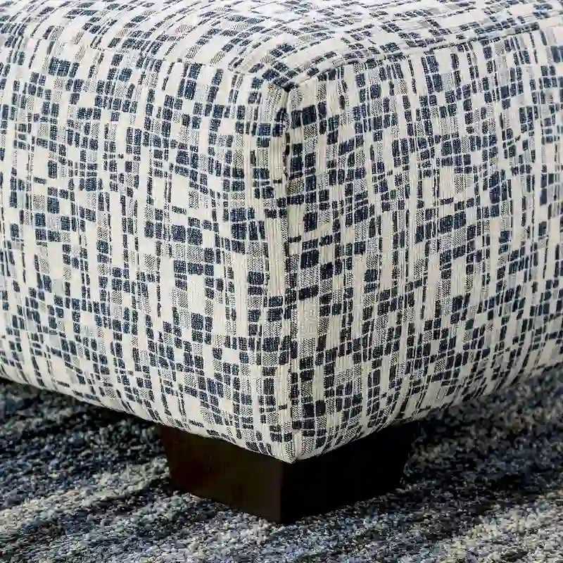 Parthage Contemporary Multi-color Chenille Striped Print Ottoman by Furniture of America