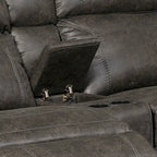 Nicole Reclining Faux Leather Upholstered Sectional Sofa