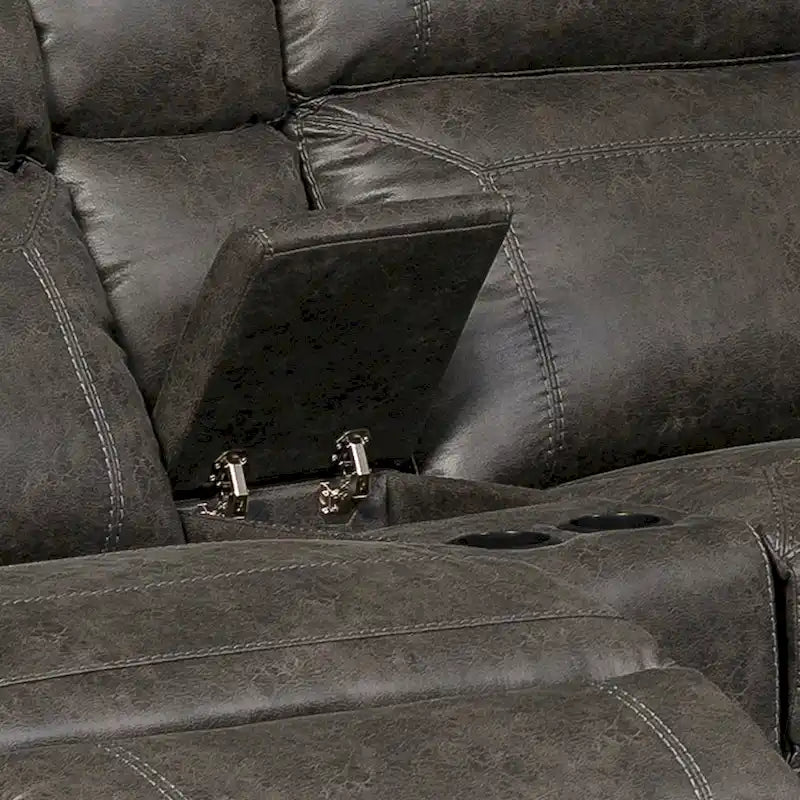 Nicole Reclining Faux Leather Upholstered Sectional Sofa