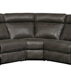 Nicole Reclining Faux Leather Upholstered Sectional Sofa