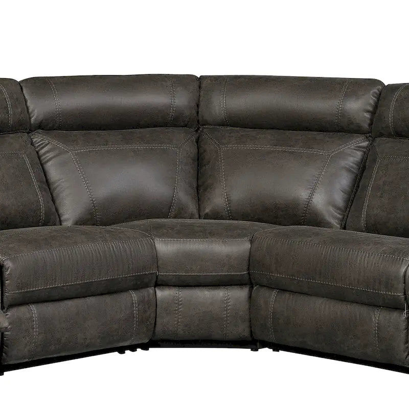 Nicole Reclining Faux Leather Upholstered Sectional Sofa