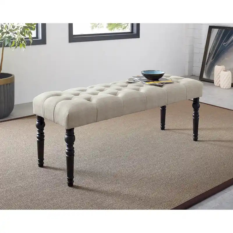 Roundhill Furniture Leviton Upholstered Dark Wash Wood 6-piece Dining Set