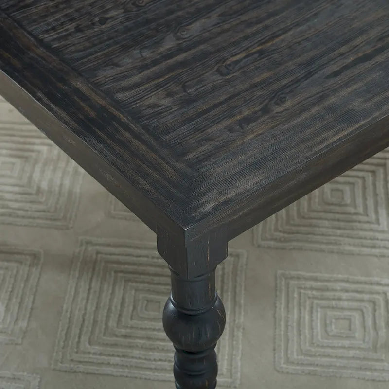 Roundhill Furniture Leviton Upholstered Dark Wash Wood 6-piece Dining Set