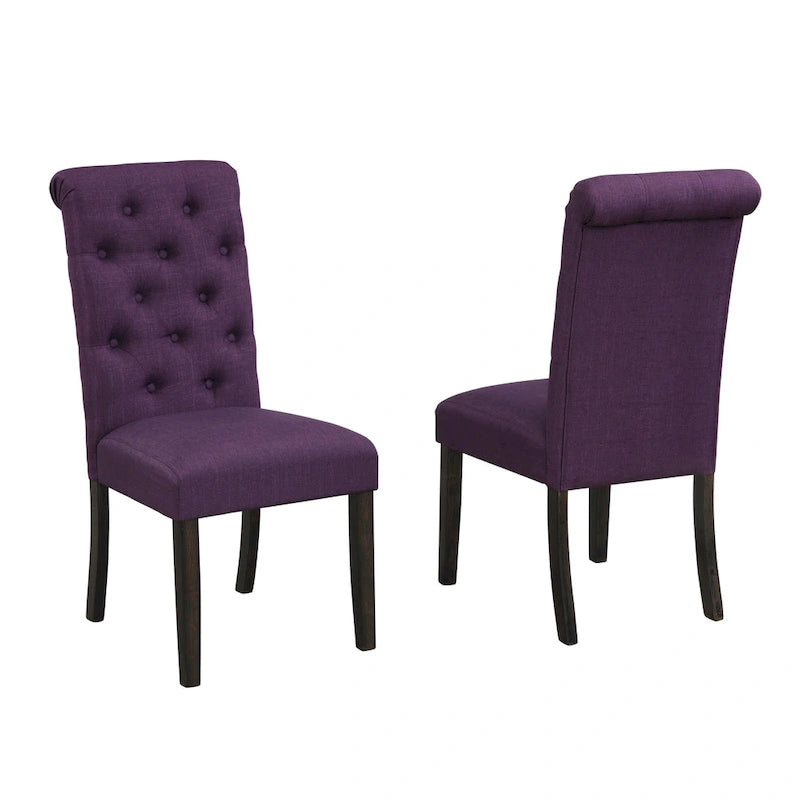 Roundhill Furniture Leviton Upholstered Dark Wash Wood 6-piece Dining Set