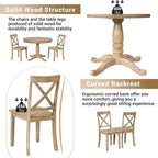 42-54  Farmhouse Round Extendable Dining Table Set for 4