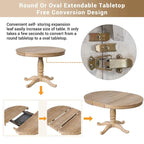 42-54  Farmhouse Round Extendable Dining Table Set for 4