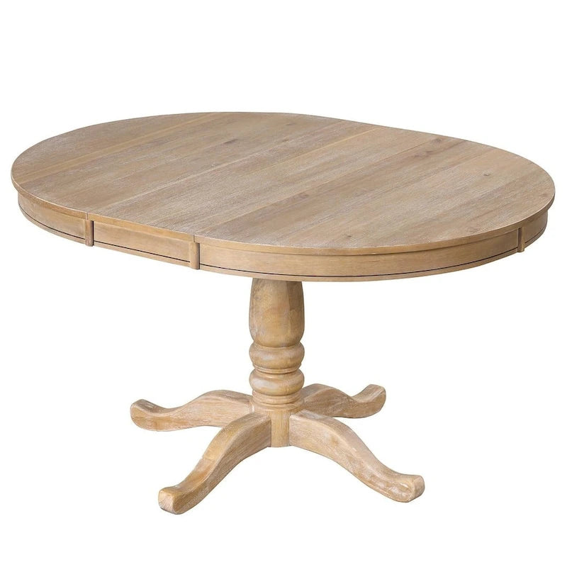 42-54  Farmhouse Round Extendable Dining Table Set for 4