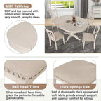 42-54  Farmhouse Round Extendable Dining Table Set for 4