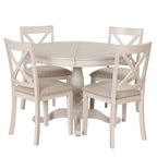 42-54  Farmhouse Round Extendable Dining Table Set for 4
