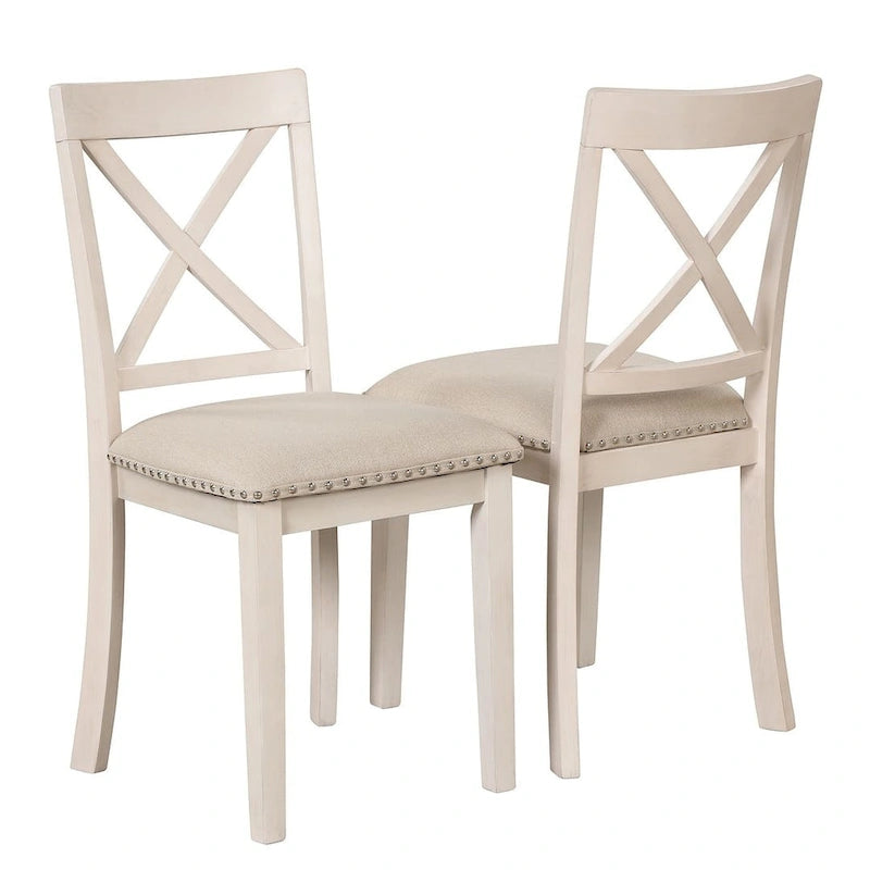 42-54  Farmhouse Round Extendable Dining Table Set for 4