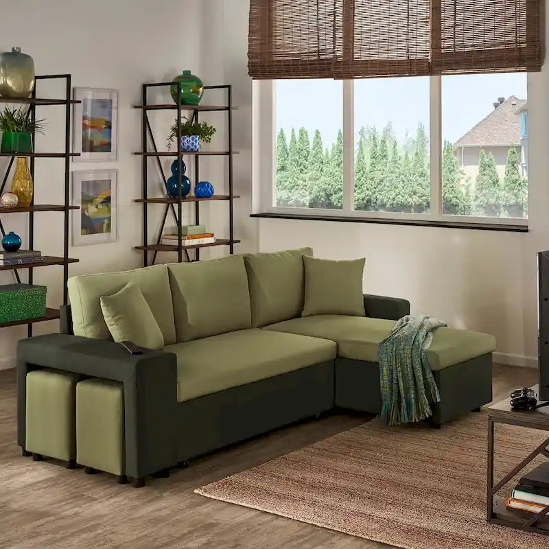 Lorca 2-tone Convertible Sofa with Storage by iNSPIRE Q Modern