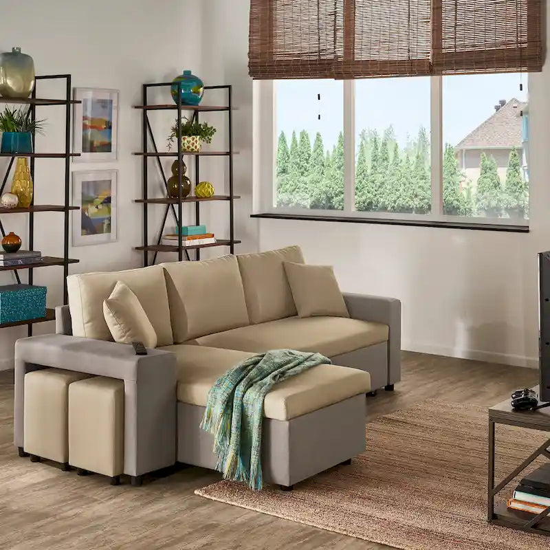 Lorca 2-tone Convertible Sofa with Storage by iNSPIRE Q Modern
