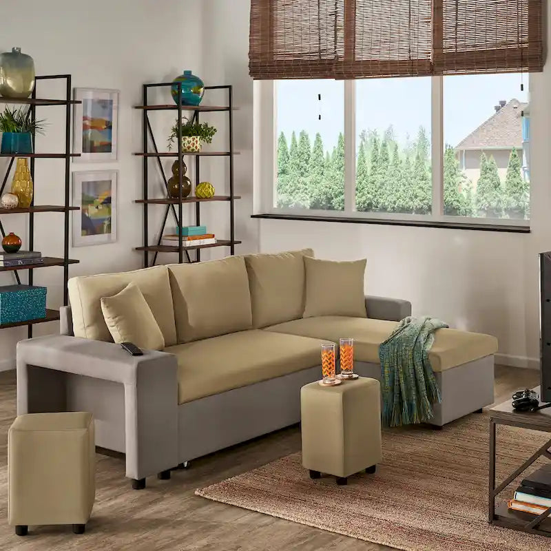 Lorca 2-tone Convertible Sofa with Storage by iNSPIRE Q Modern