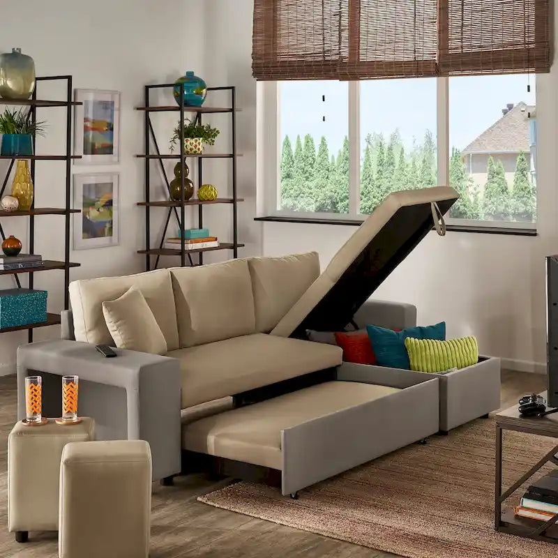 Lorca 2-tone Convertible Sofa with Storage by iNSPIRE Q Modern