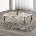 Furniture of America Clarissa Traditional Solid Wood Coffee Table with Carved Legs