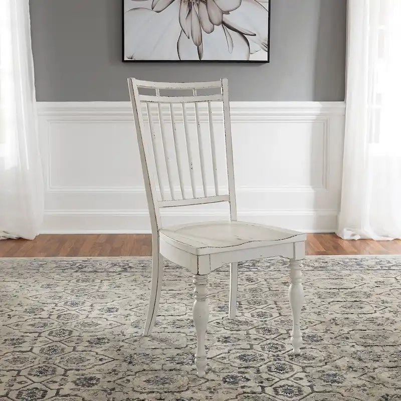 Magnolia Manor Antique White Weathered Bark Opt 5 Piece Drop Leaf Set