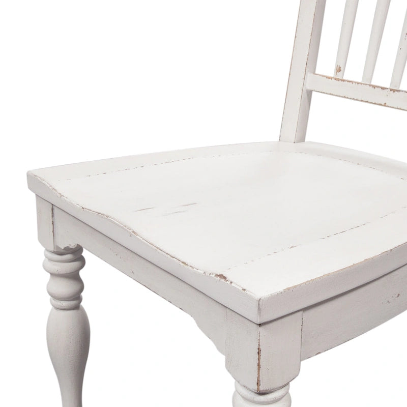 Magnolia Manor Antique White Weathered Bark Opt 5 Piece Drop Leaf Set