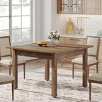 Country Rustic Square Dining Table with Solid Wood Legs - 39.4D x 39.4W x 30H