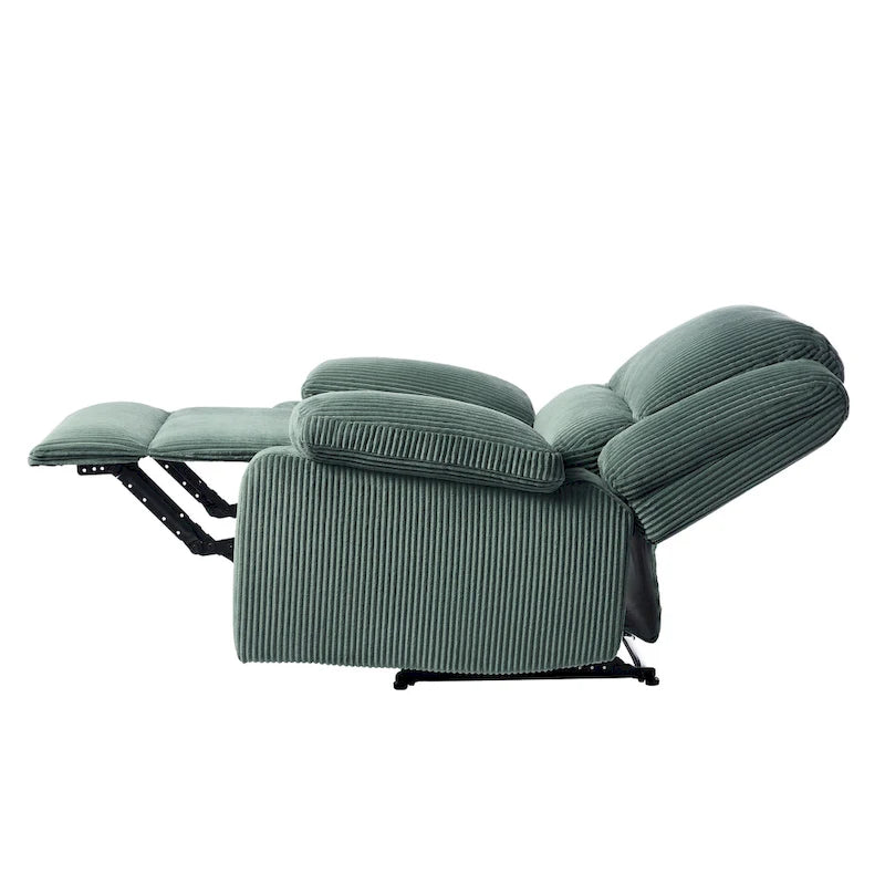 Vegan Leather Upholstered Push Back Manual Recliner Chair