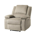 Vegan Leather Upholstered Push Back Manual Recliner Chair