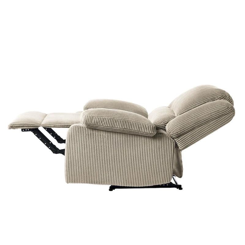 Vegan Leather Upholstered Push Back Manual Recliner Chair