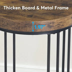 Brown/ Black Wood 2-Tier Round Sofa Side Table for Living Room