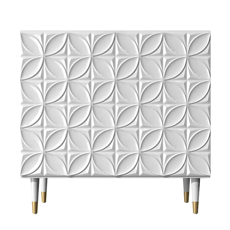 Clihome 2 Door Sideboard Glossy Locker Media Storage Accent Cabinet