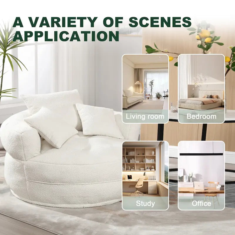 Indoor circular wide sofa and lazy sofa chair