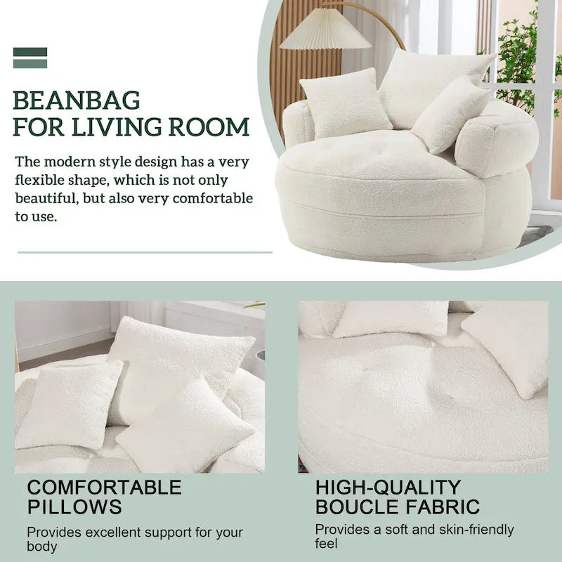 Indoor circular wide sofa and lazy sofa chair