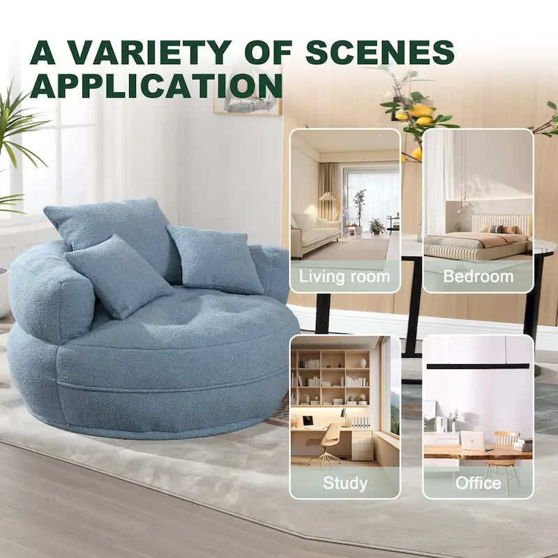 Indoor circular wide sofa and lazy sofa chair