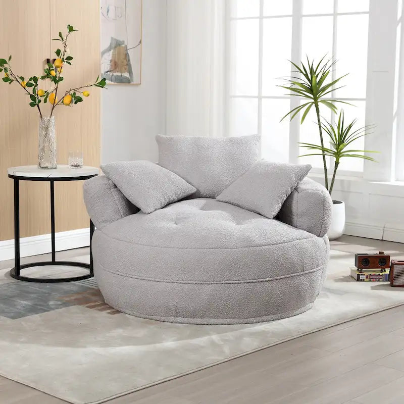 Indoor circular wide sofa and lazy sofa chair