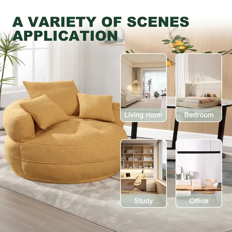 Indoor circular wide sofa and lazy sofa chair