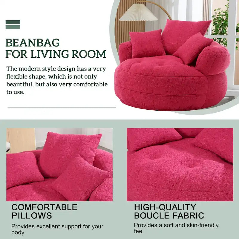 Indoor circular wide sofa and lazy sofa chair