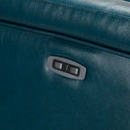 Alicia 34.65 Wide Contemporary Classic Genuine Leather Power Recliner With USB Port