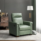 Alicia 34.65 Wide Contemporary Classic Genuine Leather Power Recliner With USB Port
